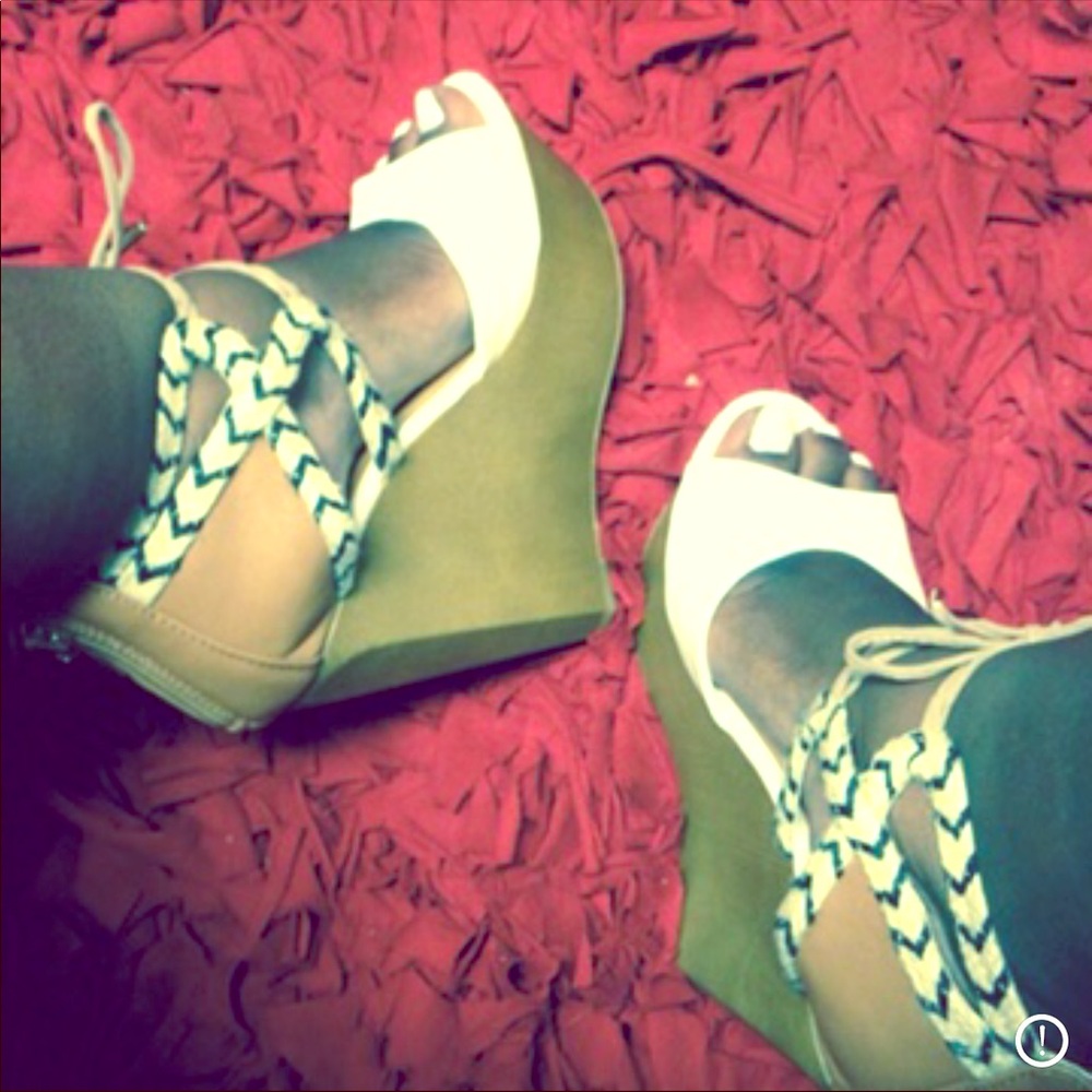 White & Tan Wedges